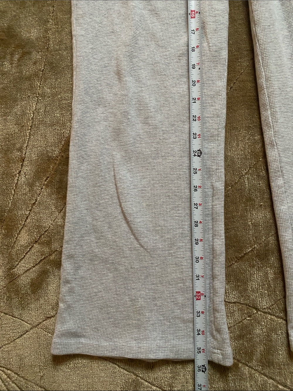 Brandy Melville Light Gray Wide-Leg waffle Sweatpants with Drawstring - Picture 11 of 11